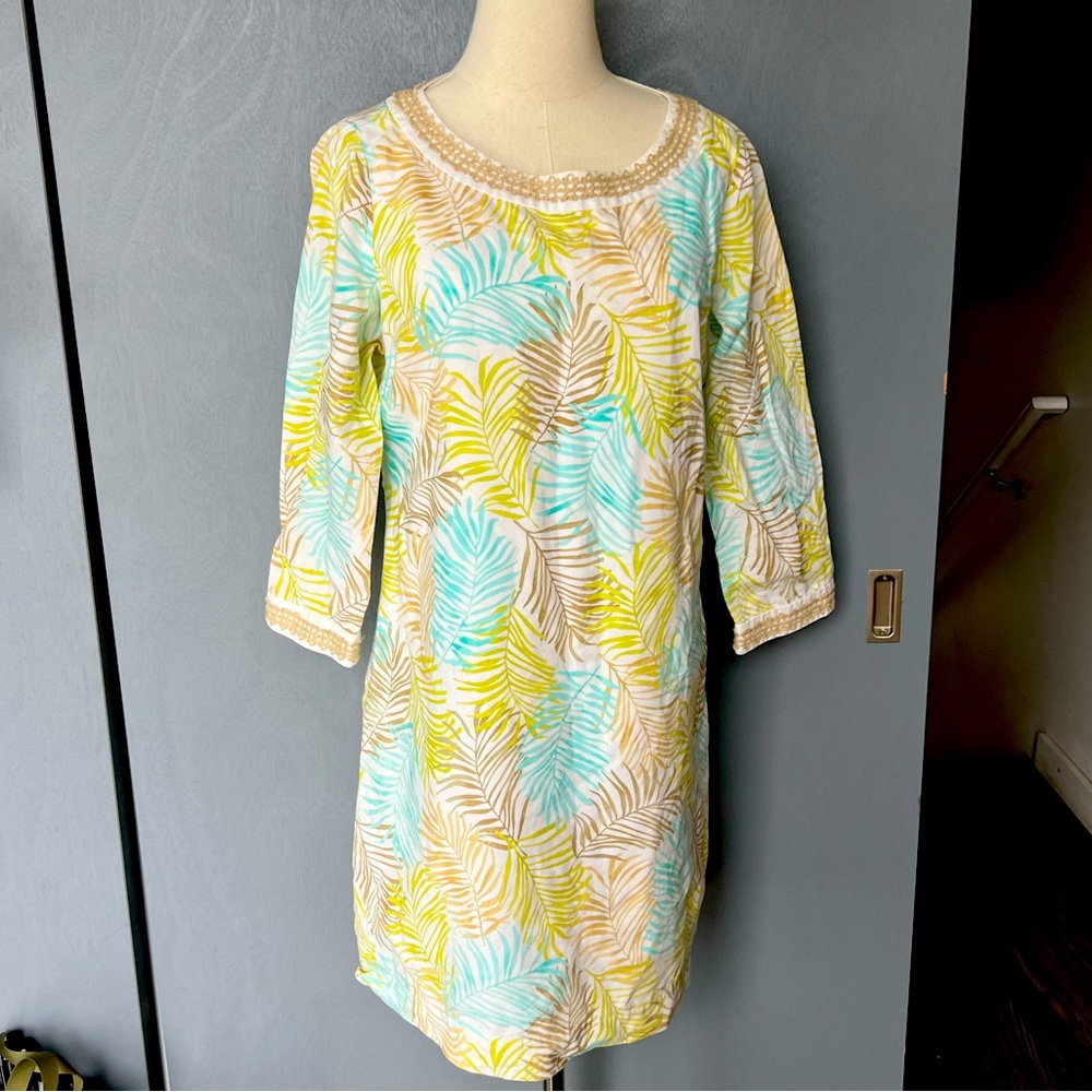 Vineyard Vines Leaves Linen Dress